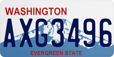 WA license plate AXG3496