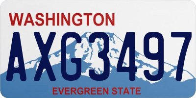 WA license plate AXG3497