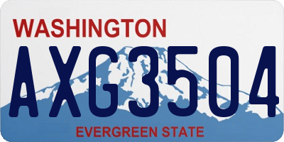 WA license plate AXG3504