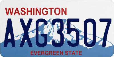 WA license plate AXG3507