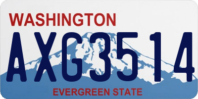 WA license plate AXG3514