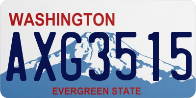 WA license plate AXG3515