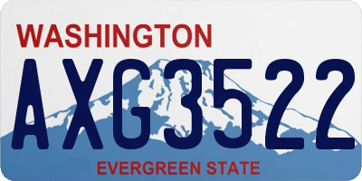 WA license plate AXG3522