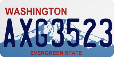 WA license plate AXG3523