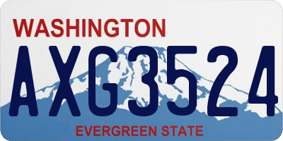 WA license plate AXG3524