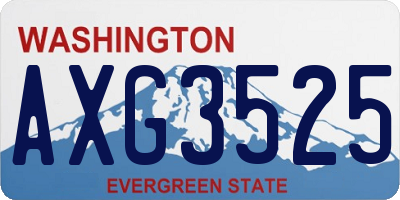 WA license plate AXG3525