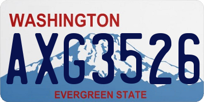 WA license plate AXG3526