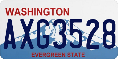 WA license plate AXG3528