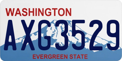 WA license plate AXG3529