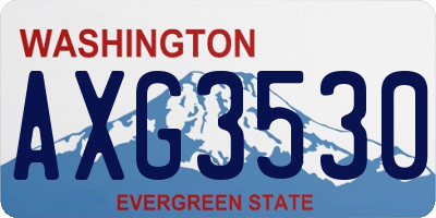 WA license plate AXG3530
