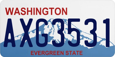 WA license plate AXG3531