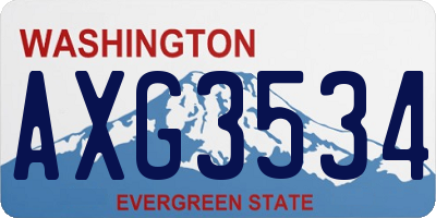 WA license plate AXG3534