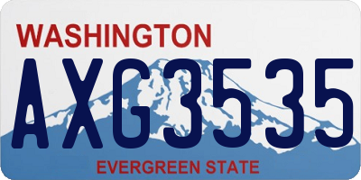 WA license plate AXG3535