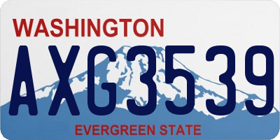 WA license plate AXG3539