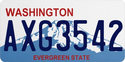 WA license plate AXG3542