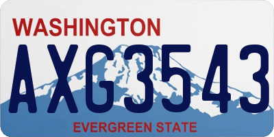 WA license plate AXG3543