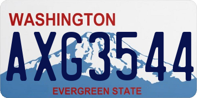 WA license plate AXG3544