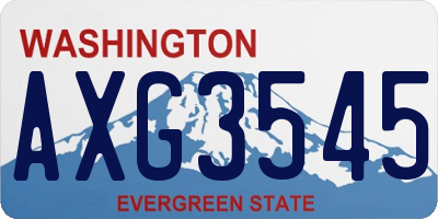 WA license plate AXG3545
