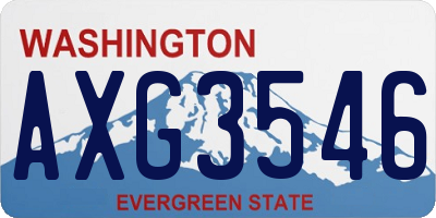 WA license plate AXG3546