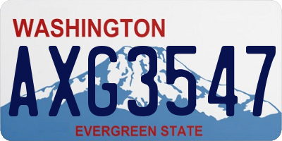 WA license plate AXG3547