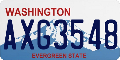 WA license plate AXG3548