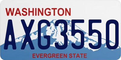 WA license plate AXG3550