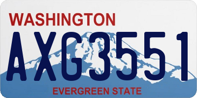 WA license plate AXG3551
