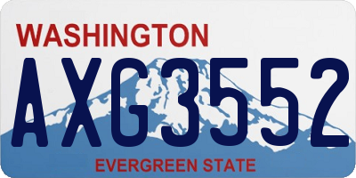 WA license plate AXG3552
