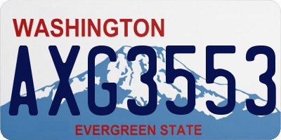 WA license plate AXG3553