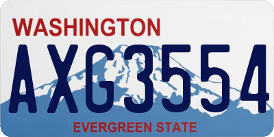 WA license plate AXG3554