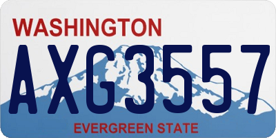 WA license plate AXG3557