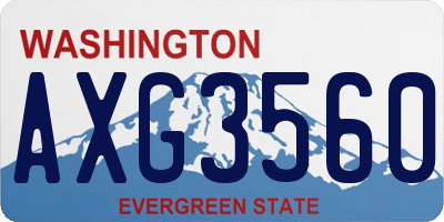 WA license plate AXG3560