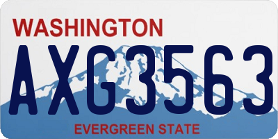 WA license plate AXG3563