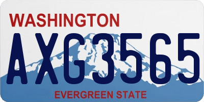 WA license plate AXG3565