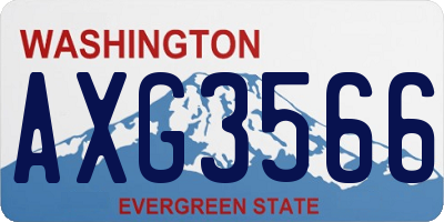 WA license plate AXG3566