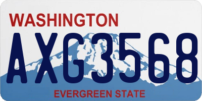 WA license plate AXG3568