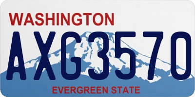 WA license plate AXG3570