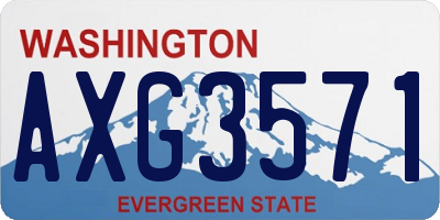 WA license plate AXG3571