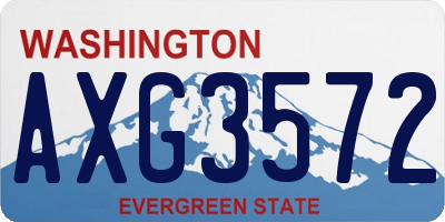 WA license plate AXG3572