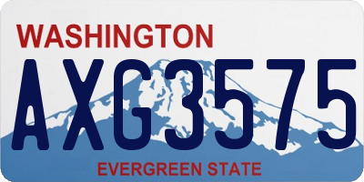 WA license plate AXG3575