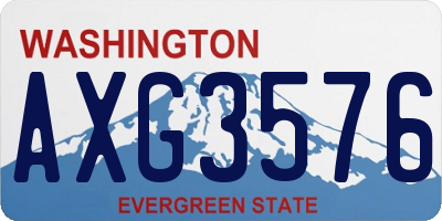 WA license plate AXG3576