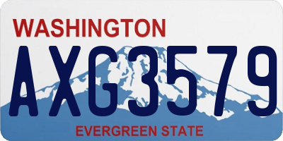 WA license plate AXG3579
