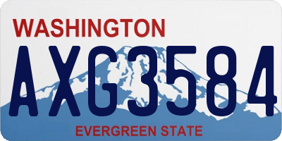 WA license plate AXG3584