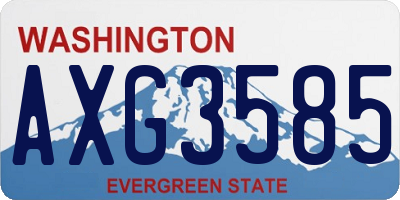 WA license plate AXG3585
