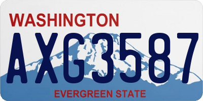 WA license plate AXG3587