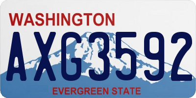 WA license plate AXG3592