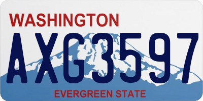 WA license plate AXG3597