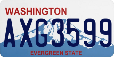 WA license plate AXG3599