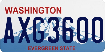 WA license plate AXG3600
