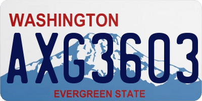WA license plate AXG3603